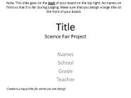 Title Science Fair Project