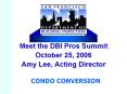 Meet the DBI Pros Summit October 25, 2006 Amy Lee, Acting Director PowerPoint PPT Presentation