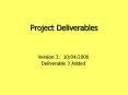 Project Deliverables PowerPoint PPT Presentation
