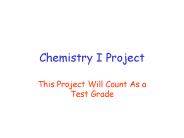 Chemistry I Project