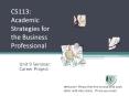 CS113: Academic Strategies for the Business Professional PowerPoint PPT Presentation