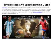 Playdoit.com Live Sports Betting Guide