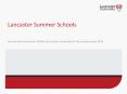 Lancaster Summer Schools PowerPoint PPT Presentation