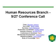 Human Resources Branch - 9/27 Conference Call
