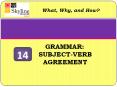 GRAMMAR:   SUBJECT-VERB      AGREEMENT PowerPoint PPT Presentation