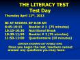 THE LITERACY TEST Test Day PowerPoint PPT Presentation