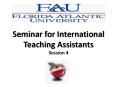 Seminar for International Teaching Assistants PowerPoint PPT Presentation