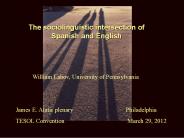 The sociolinguistic intersection of Spanish and English