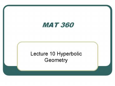 MAT 360