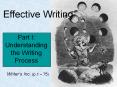 Part I: Understanding the Writing Process PowerPoint PPT Presentation