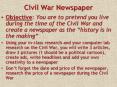 Civil War Newspaper PowerPoint PPT Presentation