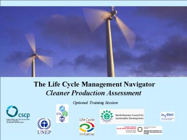 The Life Cycle Management Navigator Cleaner Production Assessment  Optional Training Session