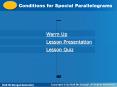 Conditions for Special Parallelograms PowerPoint PPT Presentation