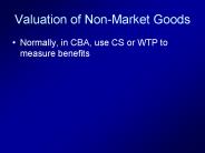 Valuation of Non-Market Goods
