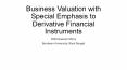 Business Valuation with Special Emphasis to Derivative Financial Instruments