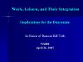 Work, Leisure, and Their Integration PowerPoint PPT Presentation
