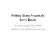Writing Grant Proposals: Some Basics PowerPoint PPT Presentation