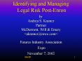 Identifying and Managing Legal Risk Post-Enron PowerPoint PPT Presentation