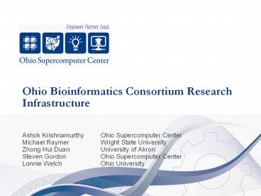 Ohio Bioinformatics Consortium Research Infrastructure