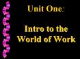 Unit One:  Intro to the World of Work PowerPoint PPT Presentation