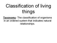 Classification of living things