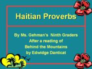 Haitian Proverbs