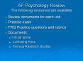 AP Psychology Review The following resources are available PowerPoint PPT Presentation