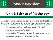 Unit 1: Science of Psychology