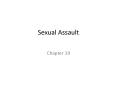 Sexual Assault PowerPoint PPT Presentation