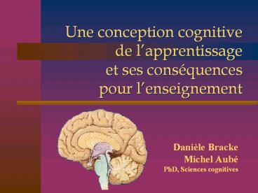Une conception cognitive de l