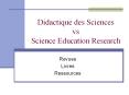 Didactique des Sciences vs Science Education Research PowerPoint PPT Presentation