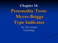 Chapter 14: Personality Tests: Myers-Briggs Type Indicator PowerPoint PPT Presentation