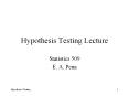 Hypothesis Testing Lecture PowerPoint PPT Presentation
