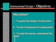 Instructional Design - Objectives