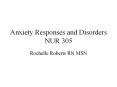 Anxiety Responses and Disorders NUR 305 PowerPoint PPT Presentation