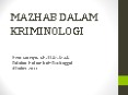 MAZHAB DALAM KRIMINOLOGI PowerPoint PPT Presentation