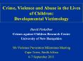 Crime, Violence and Abuse in the Lives of Children: Developmental Victimology PowerPoint PPT Presentation