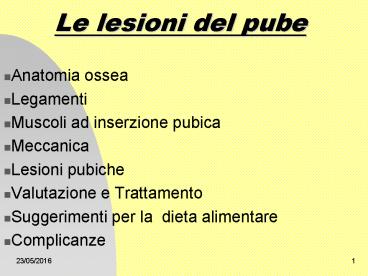 Le lesioni del pube