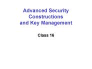 Advanced Security Constructions and Key Management