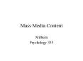 Mass Media Content PowerPoint PPT Presentation