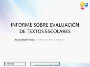 INFORME SOBRE EVALUACI