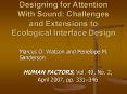 Designing for Attention With Sound: Challenges and Extensions to Ecological Interface Design PowerPoint PPT Presentation