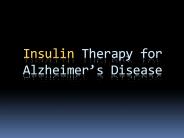 Insulin Therapy for Alzheimer