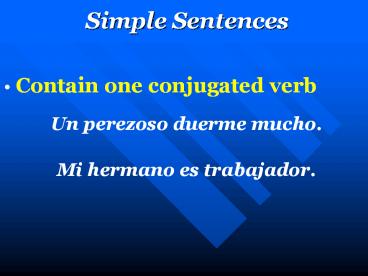 Simple Sentences