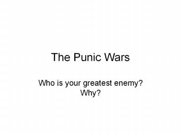 The Punic Wars