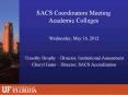 SACS Coordinators Meeting Academic Colleges PowerPoint PPT Presentation