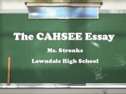 The CAHSEE Essay
