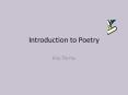 Introduction to Poetry PowerPoint PPT Presentation
