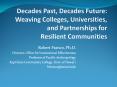 Decades Past, Decades Future: Weaving Colleges, Universities, and Partnerships for Resilient Communities PowerPoint PPT Presentation
