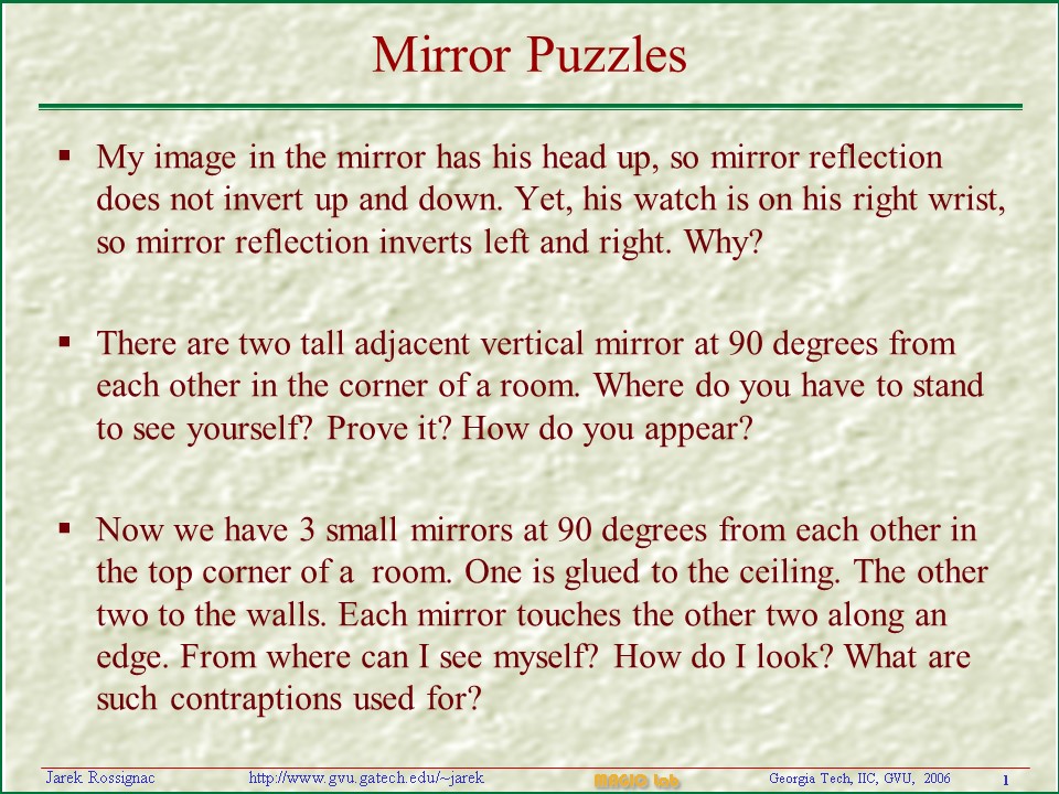Mirror Puzzles